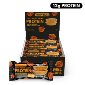 Nutry Nuts Zero Added Sugar Protein Peanut Butter Cups 12x42g Salted Caramel & Peanut