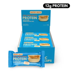 Nutry Nuts Zero Added Sugar Protein Peanut Butter Cups 12x42g White Choc & Peanut